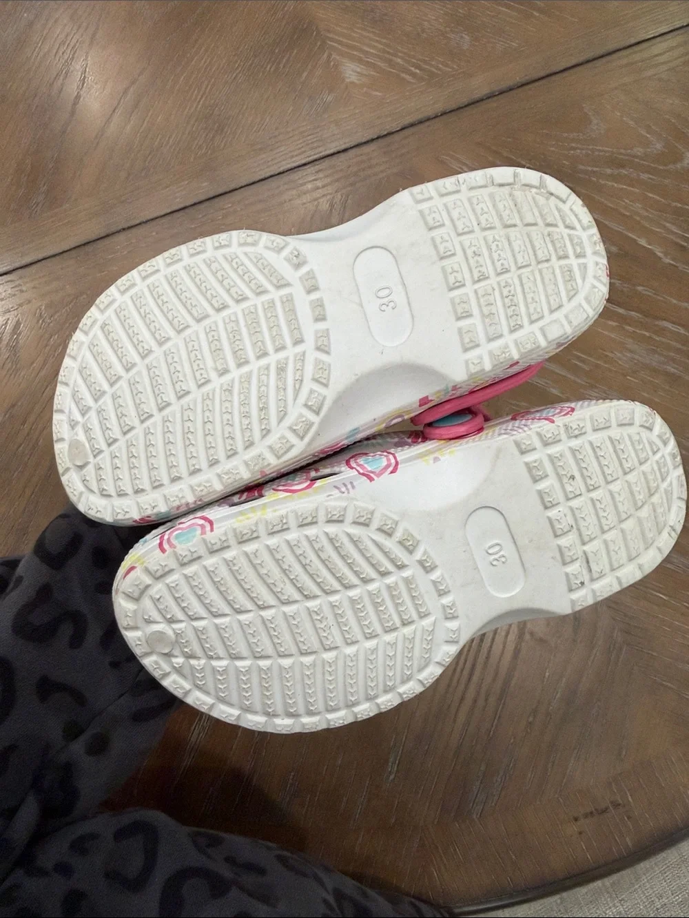 Girls' Pink-Trim Heart & Rainbow Slip-On Sandals